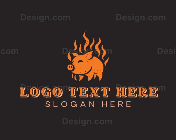 Pork Meat Barbecue Logo