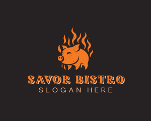 Pork Meat Barbecue Logo