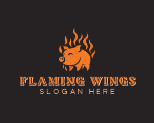 Pork Meat Barbecue logo design