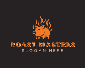 Pork Meat Barbecue logo design