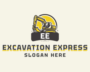 Excavator Construction Contractor logo design