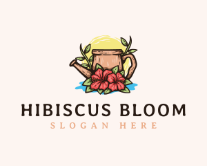 Floral Watering Can logo design