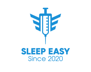 Blue Wings Vaccine Syringe logo