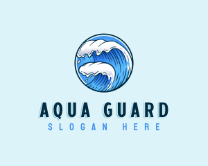 Ocean Water Wave logo design