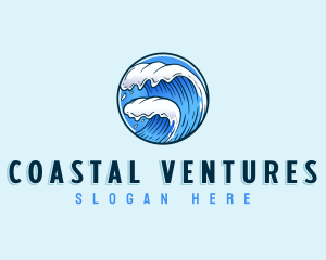 Ocean Water Wave logo design