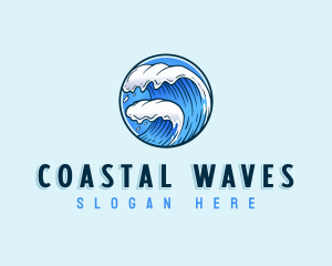 Ocean Water Wave logo design