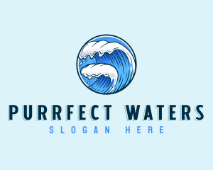 Ocean Water Wave logo design