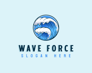 Ocean Water Wave logo design