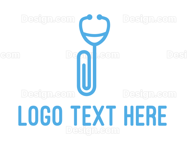 Paper Clip Stethoscope Logo