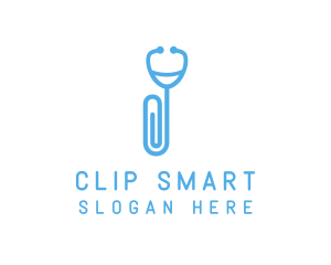 Paper Clip Stethoscope logo design