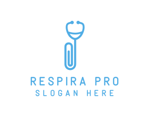 Paper Clip Stethoscope logo design