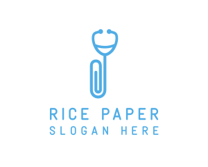 Paper Clip Stethoscope logo design