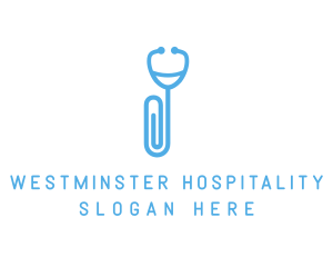 Paper Clip Stethoscope logo design