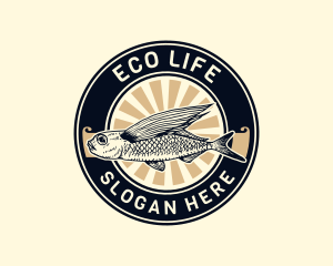 Seafood Flying Fish logo design