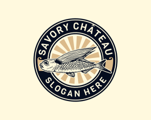 Seafood Flying Fish logo design