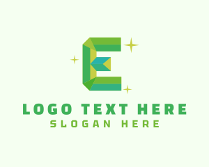 Shiny Gem Letter E logo