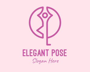 One Leg Yoga Pose logo design