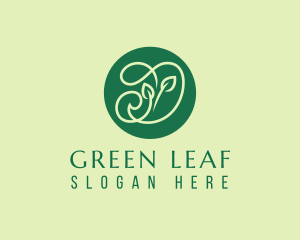 Green Herbs Letter D  logo