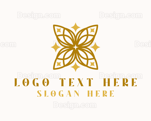 Gold Floral Wellness Logo