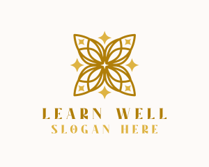 Gold Floral Wellness logo design