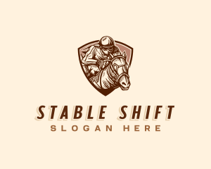 Racing Horse Stallion logo design