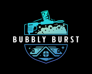 Sparkling Bubbles Pressure Washer logo design