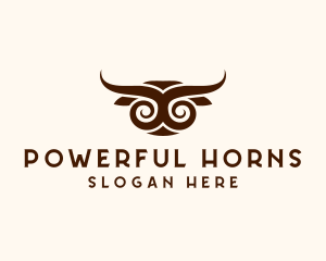 Bull Horn Animal logo design