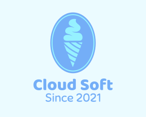 Blue Ice Cream Badge logo design