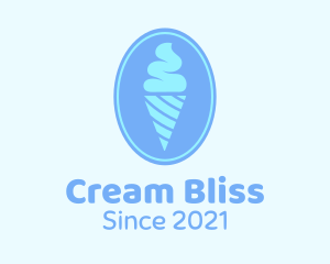 Blue Ice Cream Badge logo design