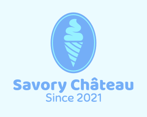 Blue Ice Cream Badge logo design