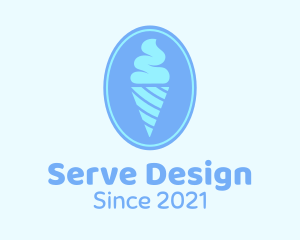 Blue Ice Cream Badge logo design