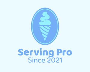 Blue Ice Cream Badge logo design