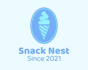 Blue Ice Cream Badge logo design