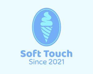 Blue Ice Cream Badge logo design