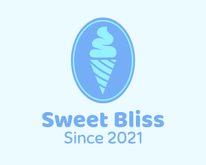 Blue Ice Cream Badge logo design