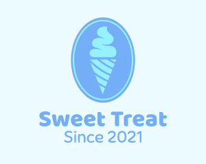 Blue Ice Cream Badge logo design