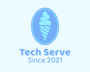 Blue Ice Cream Badge logo design