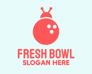 Red Bowling Ladybug logo design