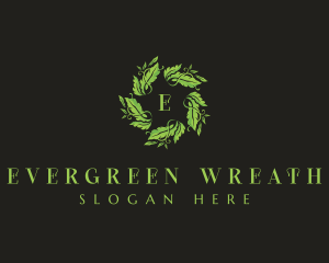 Leaves Wreath Wellness logo design