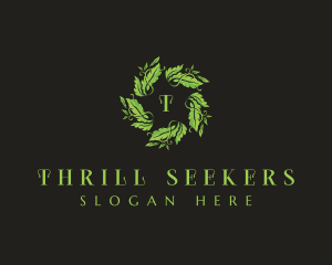 Leaves Wreath Wellness logo design