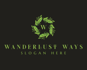 Leaves Wreath Wellness logo design