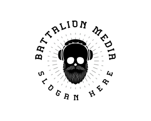 Skull Music Headphone logo design