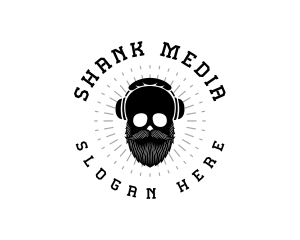 Skull Music Headphone logo design