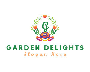 Botanical Flower Plant Wreath logo design