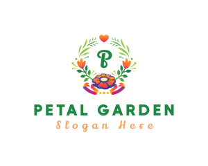 Botanical Flower Plant Wreath logo design