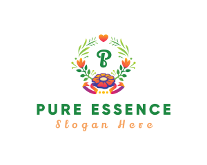 Botanical Flower Plant Wreath logo