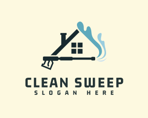 Pressure Washer House Cleaning logo design