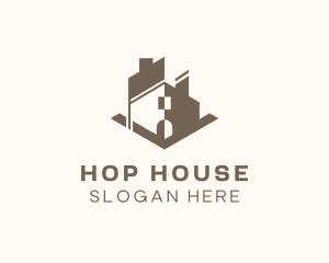 Geometric House Structure logo design