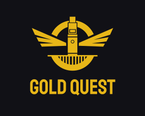 Gold Vape Pen Wing logo design