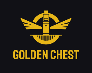 Gold Vape Pen Wing logo design